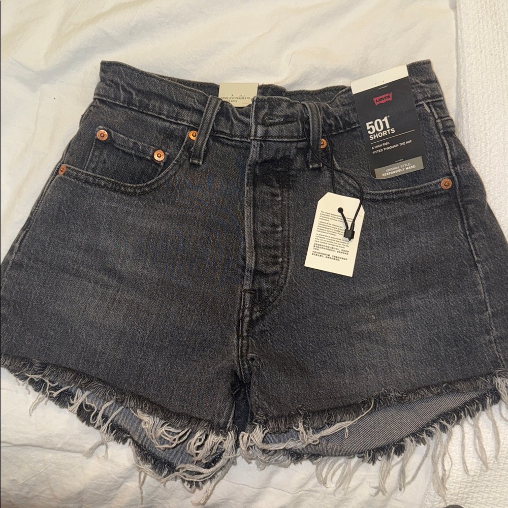 Levi's Charcoal 501 Button-Fly Shorts